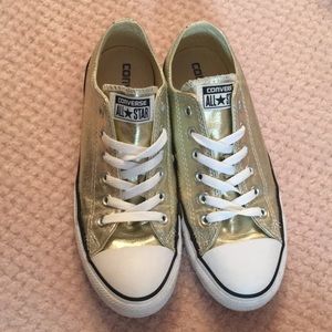 Gold metallic converse